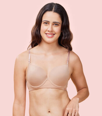 Enamor F114 Innovations Transform Gel-Cup, Air-Brush Enhancer, Double Push-Up Women's Bra - Powder finish, Padded, Wired, Medium Coverage