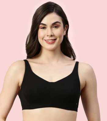 Enamor A058 Innovations Intellifresh Antimicrobial Minimizer Everyday Cotton Bra for Women - Padded, Wirefree, Full Coverage