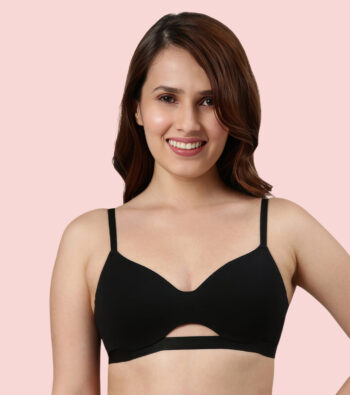 Enamor A032 Innovations CloudSoft, Invisi Neckline Women's Cotton Everyday T-Shirt Bra - Padded, Wirefree, Medium Coverage