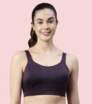 Enamor SB18 Innovations Fab-fresh Breathable cup, Women's High Impact Sports Bra - Convertible, Padded, Wirefree, Full Coverage