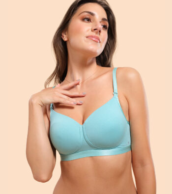 Enamor A165 Innovations Fabcool Breathable Cup Women's T-Shirt Bra - Antimicrobial Comfort, Perforated Cups Padded, Wirefree, High Coverage
