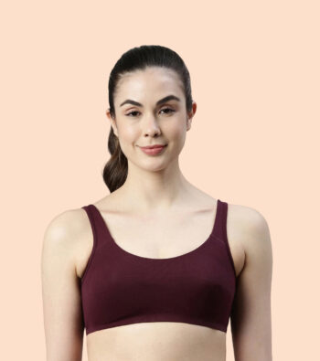 Enamor SB06 Low Impact Women's Cotton Everyday Sports Bra - All Day Comfort Non Padded, Wirefree, High Coverage