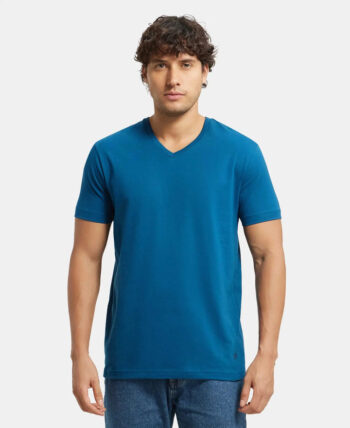 Jockey 2726 Super Combed Cotton Rich Solid V Neck Half Sleeve T-Shirt