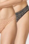 VAN HEUSEN 11114 Women Assorted Pack of 2 Allover Print Anti Bacterial No Marks Waistband Bikini Panty