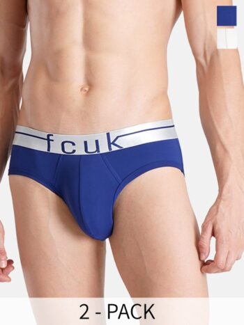 FCUK Pack Of 2 Basic Briefs- MER-B-02-HBRMST-BLDP