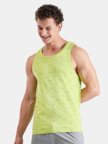 FCUK Printed Cotton Antimicrobial Tank Vest HAC-01