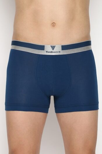 Van Heusen 20042 Men Deep Water Solid Colour Fresh No Ride Up Trunks BLUE