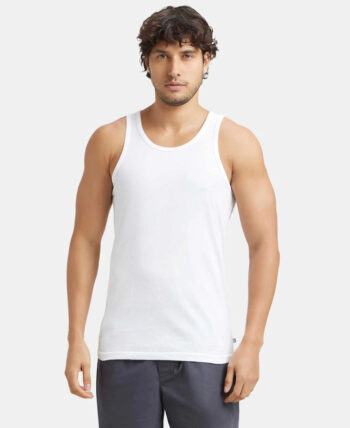 Jockey 8820 Super Combed Cotton Round Neck Sleeveless Vest - WHITE