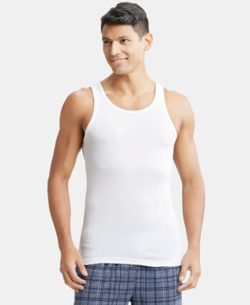 Jockey IC13 Tencel Micro Modal Cotton Rib Sleeveless Vest with Extended Length - White
