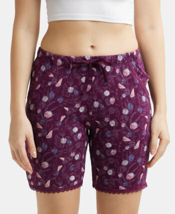 Jockey RX10 Micro Modal Cotton Relaxed Fit Printed Shorts With Side Pockets