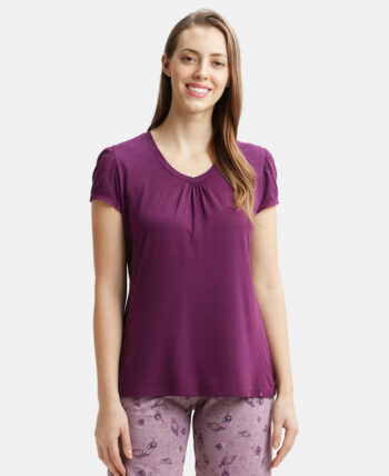 Jockey RX12 Micro Modal Cotton Relaxed Fit Solid V Neck Half Sleeve T-Shirt