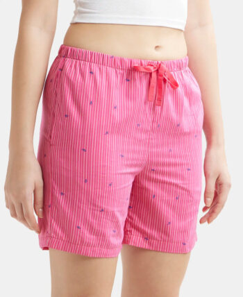 Jockey RX15 Super Combed Cotton Yarn Dyed Woven Relaxed Fit Striped Shorts With Side Pockets