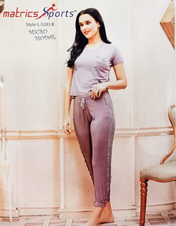 MATRICS SPORTS NIGHT SUIT NUDE PURPLE L-5283