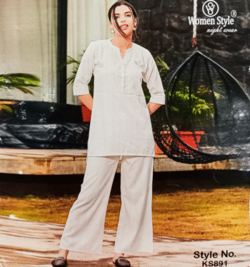 WOMEN STYLE KURTA SET CREAM KS891