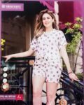 MESMERRO PREMIUMWEAR SHORT SET BEIGE-PURPLE WF5165