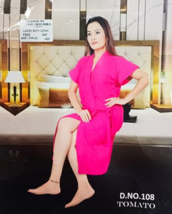 LADIES BATH GOWN PINK