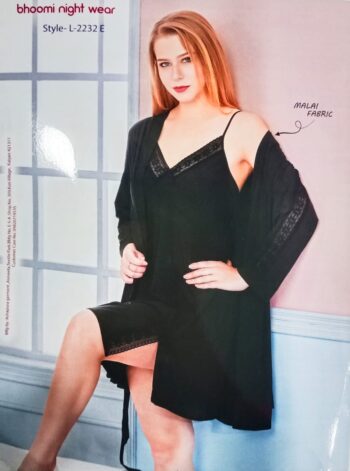 BHOOMI NIGHT WEAR SHORT NIGHTY BLACK 2PC