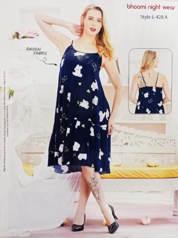 BHOOMI NIGHT WEAR SHORT NIGHTY NAVY L-428