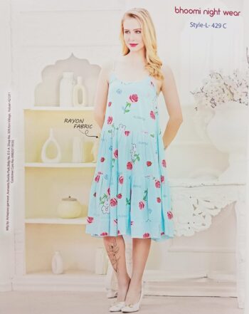 BHOOMI NIGHT WEAR SHORT NIGHTY S.BLUE L-429