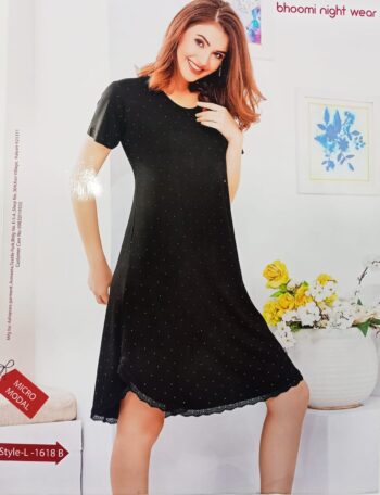 BHOOMI NIGHT WEAR SHORT NIGHTY BLACK L-1618