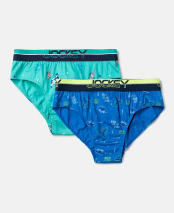Super Combed PB04 Cotton Elastane Stretch Printed Brief with Ultrasoft Waistband (Pack Of 2)