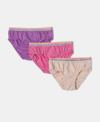 Super Combed SG11 Cotton Solid Panty with Ultrasoft Waistband - Assorted (Pack of 3)