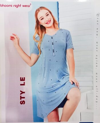 BHOOMI NIGHT WEAR SHORT NIGHTY L BLUE L-1657